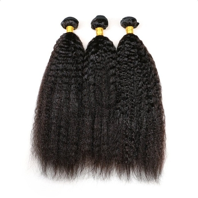 Good price Natural Black Kinky Straight Remy Human Hair Bundles Sew In Weave Bundles Brazilian Bundle Deals online