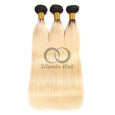 Good price #T1B/613 Bleached Blonde Straight Remy Human Hair Bundles Sew In Weave Bundles Brazilian Bundle Deals online