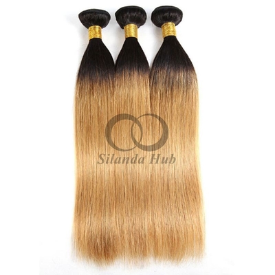Good price #T1B/27 Straight Remy Human Hair Bundles Sew In Weave Bundles Brazilian Bundle Deals online