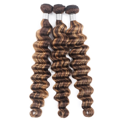 Good price #P4/27 Deep Wave Remy Human Hair Bundles Sew In Weave Bundles Brazilian Bundle Deals online