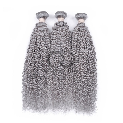 Good price Grey Kinky Curly Remy Human Hair Bundles Sew In Weave Bundles Brazilian Bundle Deals online