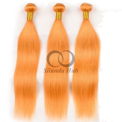 Good price Orange Straight Remy Human Hair Bundles Sew In Weave Bundles Brazilian Bundle Deals online
