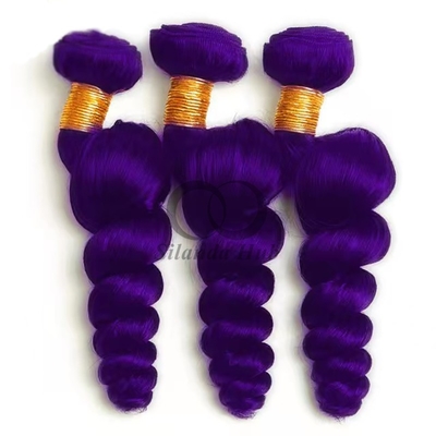 Good price Purple Loose Wave Remy Human Hair Bundles Sew In Weave Bundles Brazilian Bundle Deals online