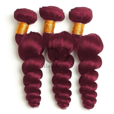 Good price Burgundy Loose Wave Remy Human Hair Bundles Sew In Weave Bundles Brazilian Bundle Deals online
