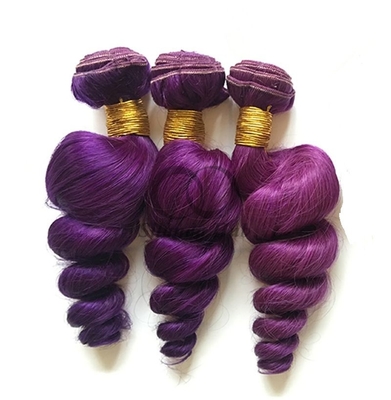Good price Purple Loose Wave Remy Human Hair Bundles Sew In Weave Bundles Brazilian Bundle Deals online