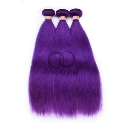 Good price Purple Straight Remy Human Hair Bundles Sew In Weave Bundles Brazilian Bundle Deals online