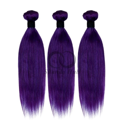Good price Purple Straight Remy Human Hair Bundles Sew In Weave Bundles Brazilian Bundle Deals online