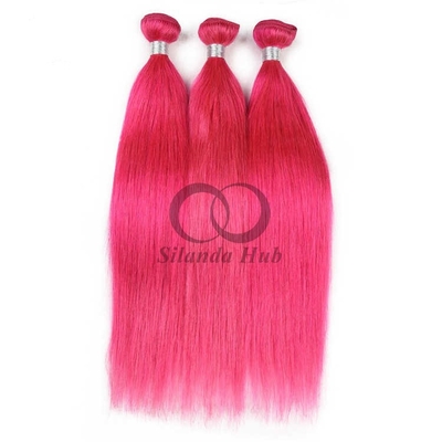 Good price Pink Straight Remy Human Hair Bundles Sew In Weave Bundles Brazilian Bundle Deals online