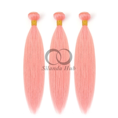 Good price Pink Straight Remy Human Hair Bundles Sew In Weave Bundles Brazilian Bundle Deals online