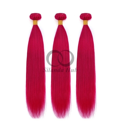 Good price Rose Red Straight Remy Human Hair Bundles Sew In Weave Bundles Brazilian Bundle Deals online