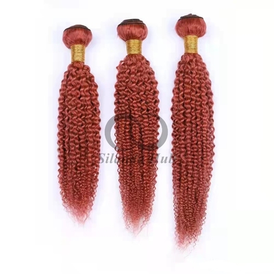 Good price Red Kinky Curly Remy Human Hair Bundles Sew In Weave Bundles Brazilian Bundle Deals online