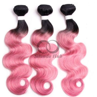 Good price #T1B/Pink Body Wave Remy Human Hair Bundles Sew In Weave Bundles Brazilian Bundle Deals online
