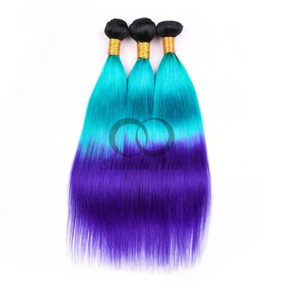 Good price #T1B/Light Blue/Blue Straight Remy Human Hair Bundles Sew In Weave Bundles Brazilian Bundle Deals online