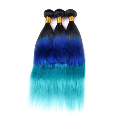 Good price #T1B/Blue/Light Blue Straight Remy Human Hair Bundles Sew In Weave Bundles Brazilian Bundle Deals online