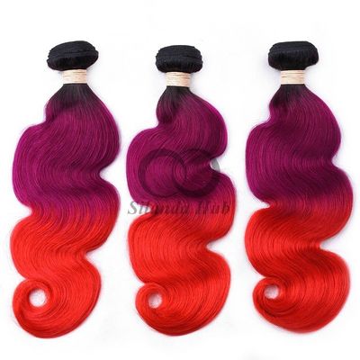 Good price #T1B/Purple/Red Body Wave Remy Human Hair Bundles Sew In Weave Bundles Brazilian Bundle Deals online