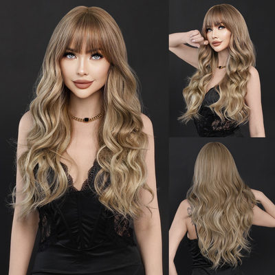 Good price Fashion Long Body Wave Hair Blonde Synthetic Wigs For Women online